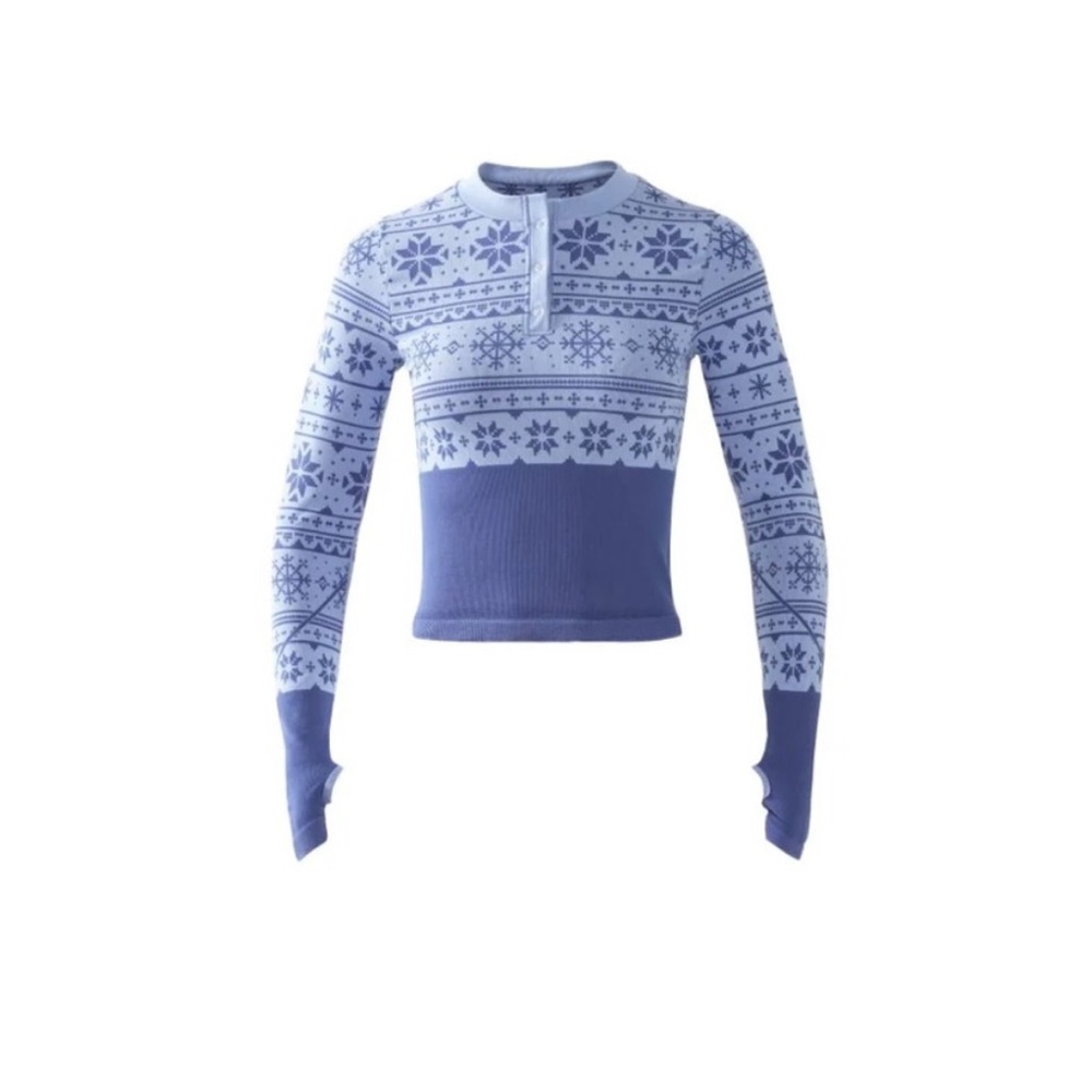 Blue and White Patterned Sweater leggings set